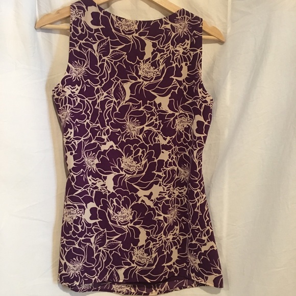 2/$15 Banana Republic purple floral tank top - Picture 5 of 5